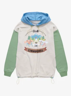 Sanrio Cinnamoroll Camping Club Color Block Hoodie - BoxLunch Exclusive