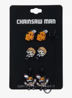 Chainsaw Man Character Stud & Cuff Earring Set