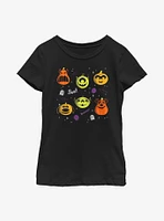 Disney Pixar Character Pumpkin Collage Youth Girls T-Shirt