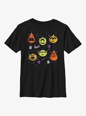 Disney Pixar Character Pumpkin Collage Youth T-Shirt