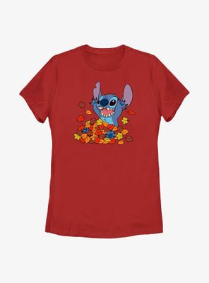 Disney Lilo & Stitch Leaf Pile Womens T-Shirt