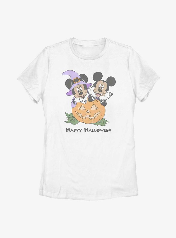 Disney Mickey Mouse & Minnie Happy Halloween Womens T-Shirt