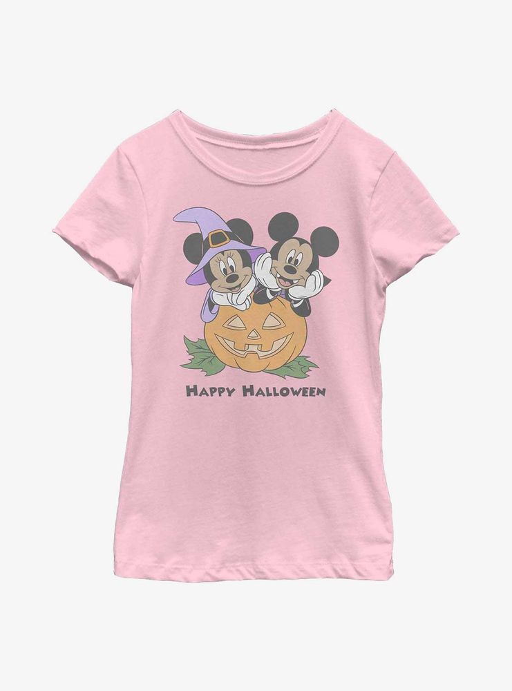 Disney Mickey Mouse & Minnie Happy Halloween Youth Girls T-Shirt