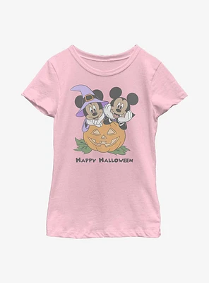 Disney Mickey Mouse & Minnie Happy Halloween Youth Girls T-Shirt