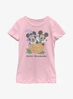 Disney Mickey Mouse & Minnie Happy Halloween Youth Girls T-Shirt