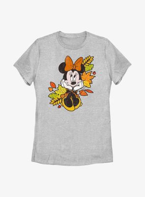 Disney Minnie Mouse Fall Leaves Womens T-Shirt