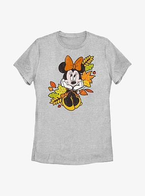 Disney Minnie Mouse Fall Leaves Womens T-Shirt
