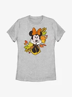 Disney Minnie Mouse Fall Leaves Womens T-Shirt