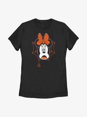 Disney Minnie Mouse Scared Webs Womens T-Shirt