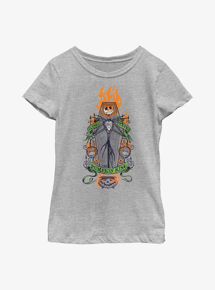 Disney Nightmare Before Christmas Long Live Pumpkin King Jack Youth Girls T-Shirt