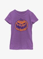 Disney Nightmare Before Christmas Pumpkin Text Youth Girls T-Shirt