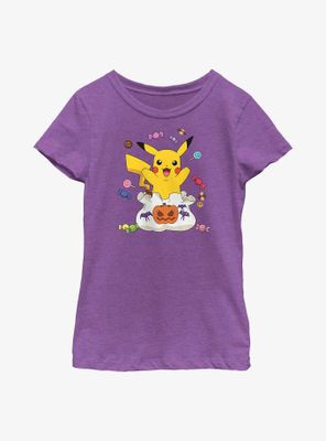 Pokemon Pikachu Halloween Candy Youth Girls T-Shirt