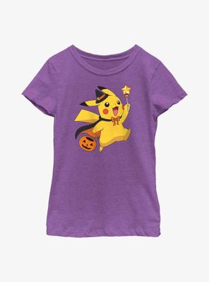 Pokemon Trick-Or-Treating Pikachu Youth Girls T-Shirt