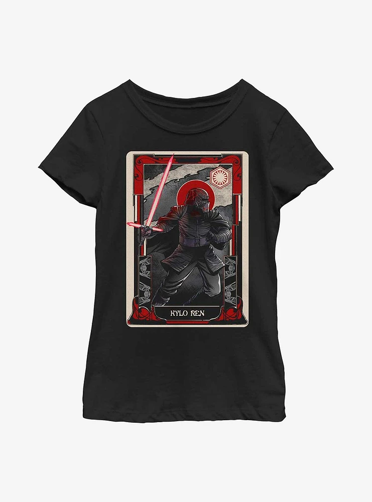 Star Wars The Force Awakens Kylo Ren Tarot Card Youth Girls T-Shirt