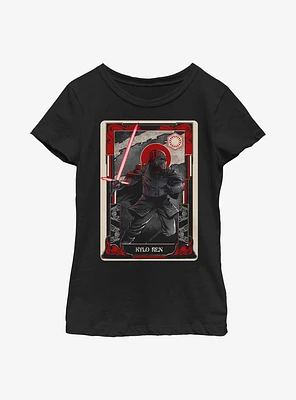Star Wars The Force Awakens Kylo Ren Tarot Card Youth Girls T-Shirt