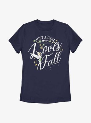 Disney Tinker Bell A Girl Loves Fall Womens T-Shirt