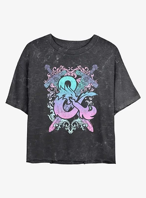Dungeons & Dragons Pastel Logo Mineral Wash Girls Crop T-Shirt