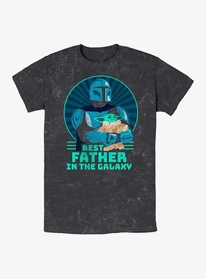 Star Wars the Mandalorian Best Father Galaxy Mineral Wash T-Shirt