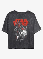 Star Wars Boba Fett Pose Mineral Wash Girls Crop T-Shirt