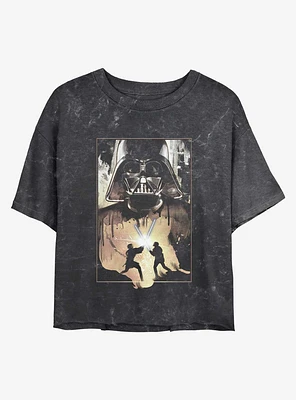 Star Wars Vader Raw Battle Mineral Wash Girls Crop T-Shirt