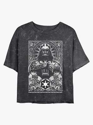 Star Wars Vader Dark Side Mineral Wash Girls Crop T-Shirt