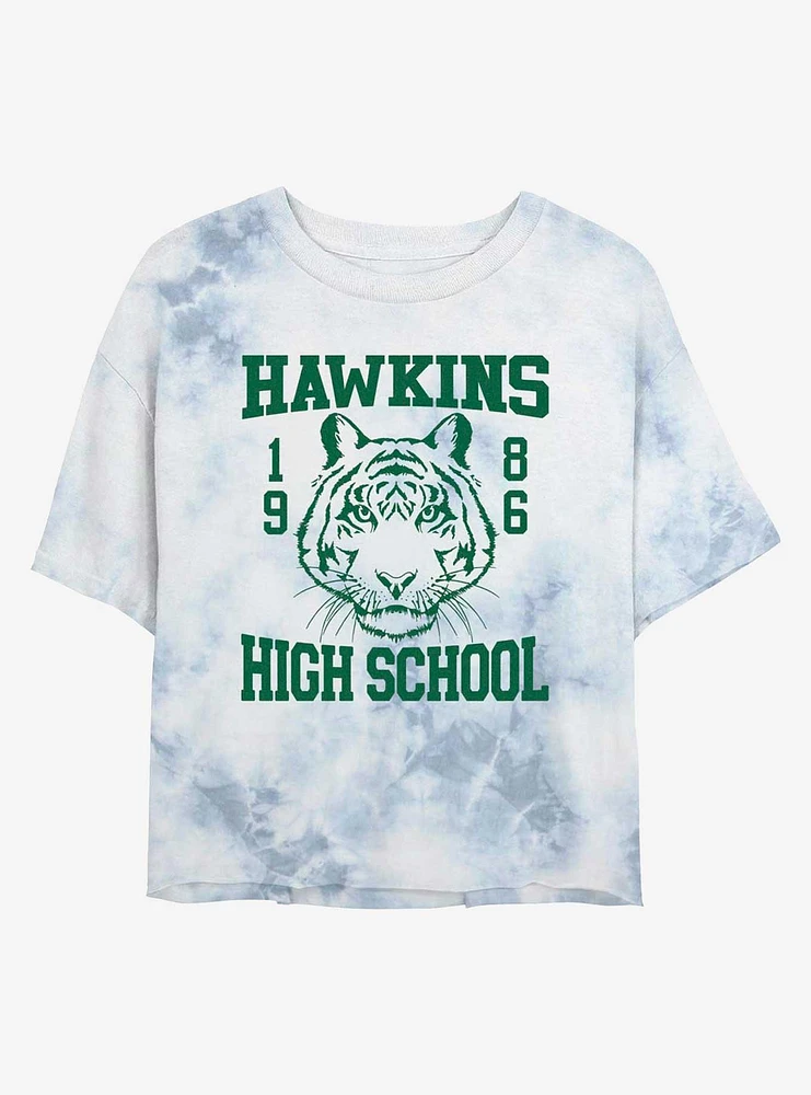 Stranger Things Hawkins High School 1986 Tie-Dye Girls Crop T-Shirt