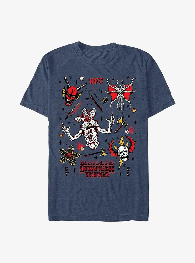 Stranger Things Hellfire Club Doodles T-Shirt