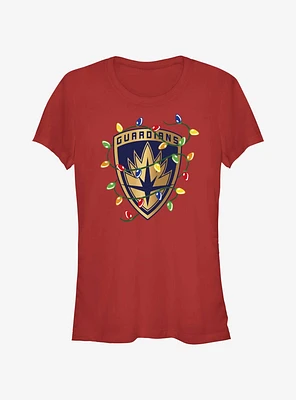 Marvel Guardians of the Galaxy Christmas Lights Badge Girls T-Shirt