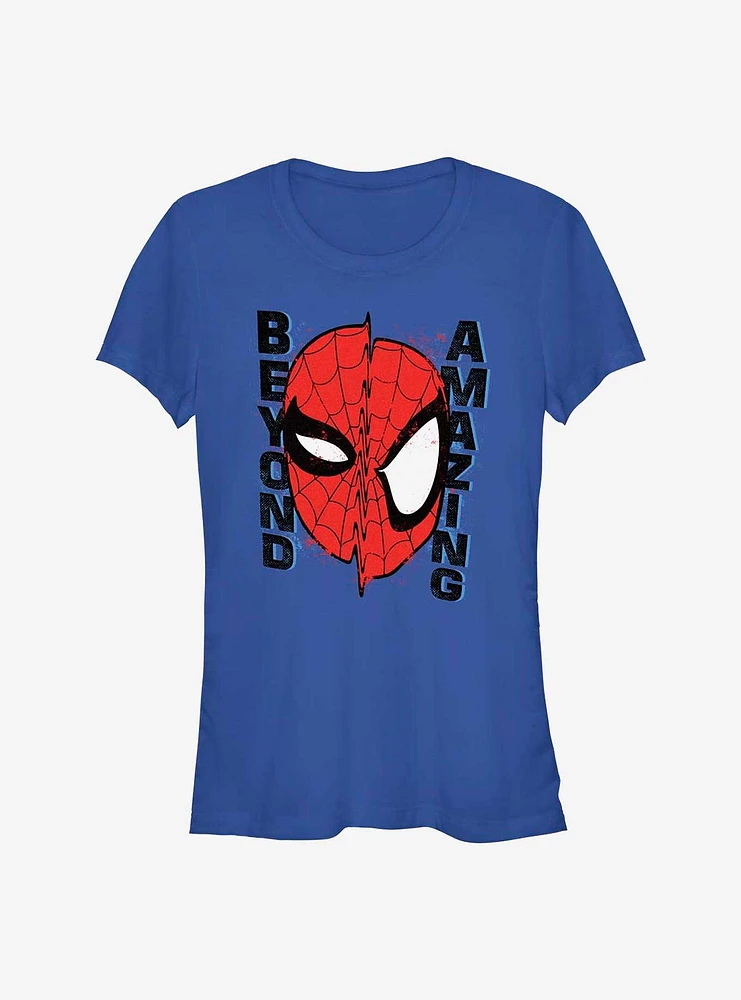 Marvel Spider-Man 60th Anniversary Beyond Amazing Mask Warp Girls T-Shirt