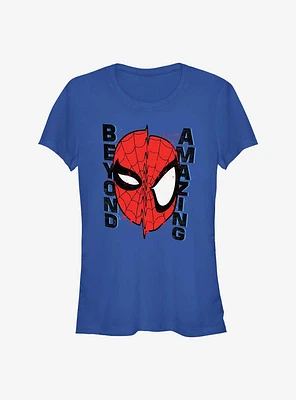 Marvel Spider-Man 60th Anniversary Beyond Amazing Mask Warp Girls T-Shirt