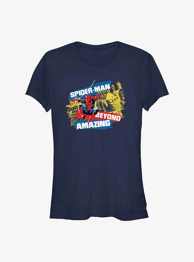 Marvel Spider-Man 60th Anniversary City Swing Girls T-Shirt