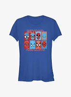 Marvel Spider-Man 60th Anniversary Spidey Mask Evolution Girls T-Shirt