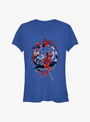 Marvel Spider-Man 60th Anniversary Spidey Web Evolution Girls T-Shirt