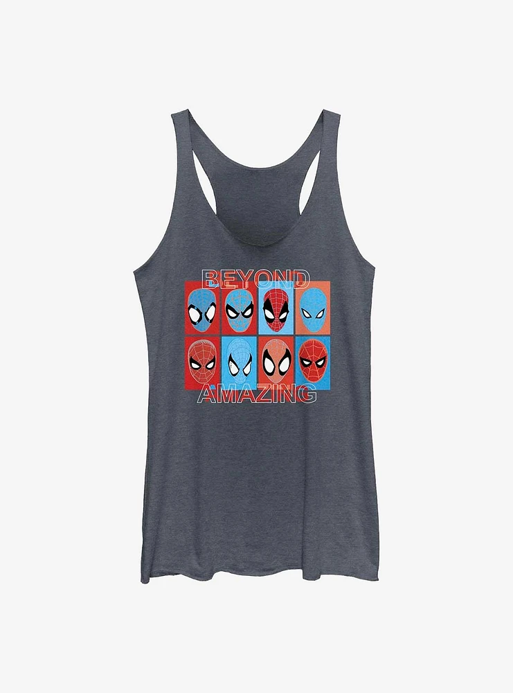 Marvel Spider-Man 60th Anniversary Spidey Mask Evolution Girls Tank