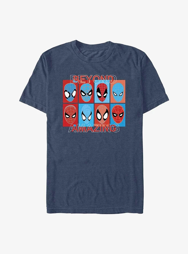 Marvel Spider-Man 60th Anniversary Spidey Mask Evolution T-Shirt
