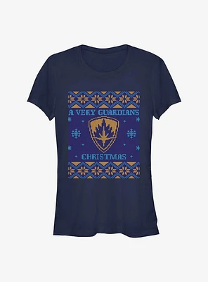 Marvel Guardians of the Galaxy Holiday Special Ugly Christmas Sweater Girls T-Shirt