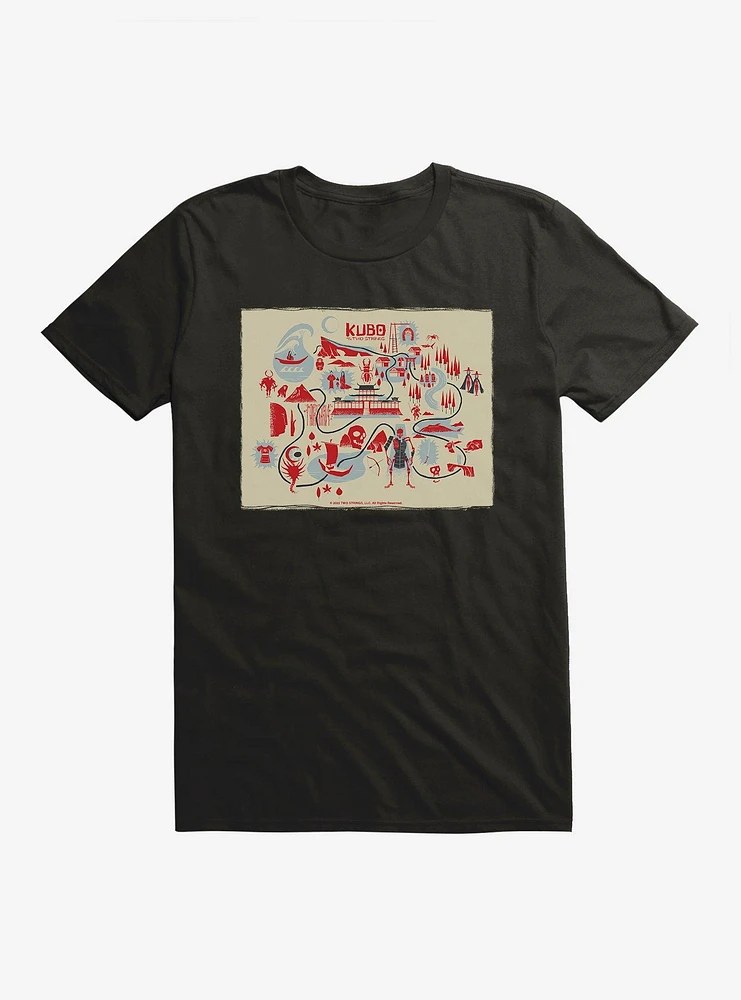 Kubo And The Two Strings Map Layout T-Shirt