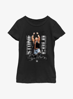 WWE Stone Cold Steve Austin Signature Photo Youth Girls T-Shirt