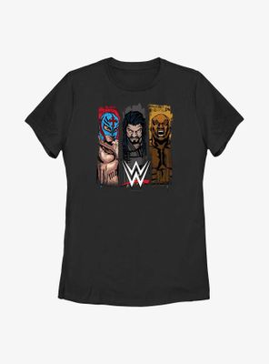 WWE Rey Mysterio, Roman Reigns & Bobby Lashley Womens T-Shirt