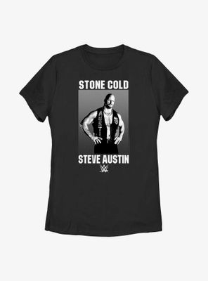 WWE Stone Cold Steve Austin Black & White Photo Womens T-Shirt