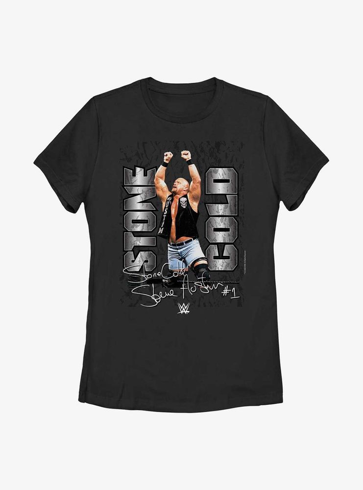 WWE Stone Cold Steve Austin Signature Photo Womens T-Shirt