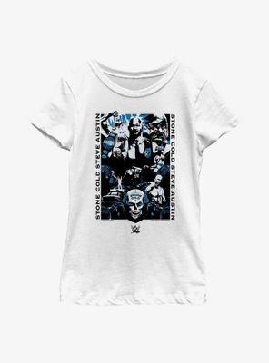 WWE Stone Cold Steve Austin Collage Youth Girls T-Shirt