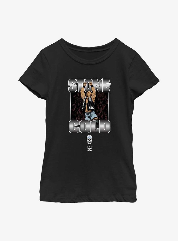 WWE Stone Cold Steve Austin Crowd Youth Girls T-Shirt