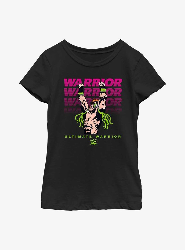 WWE Ultimate Warrior Name Stack Youth Girls T-Shirt