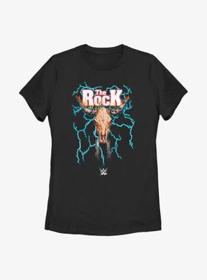 WWE The Rock Lightning Bull Skull Logo Womens T-Shirt