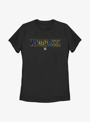 WWE WrestleMania Blue & Gold Logo Womens T-Shirt