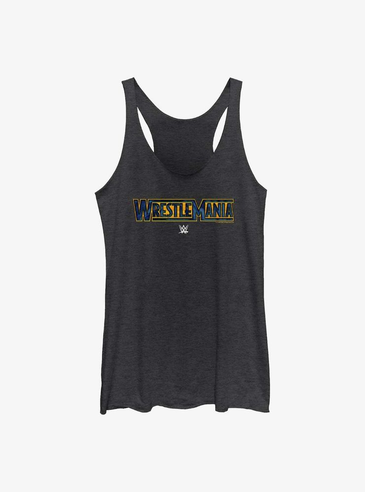 WWE WrestleMania Blue & Gold Logo Womens Tank Top