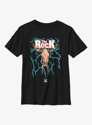 WWE The Rock Lightning Bull Skull Logo Youth T-Shirt