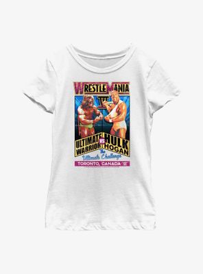 WWE WrestleMania 6 The Ultimate Challenge Warrior Vs. Hulk HoganYouth Girls T-Shirt
