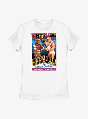 WWE WrestleMania 6 The Ultimate Challenge Warrior Vs. Hulk HoganWomens T-Shirt